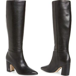 Sam Edelman Knee High Black Leather Hilton Boots 9